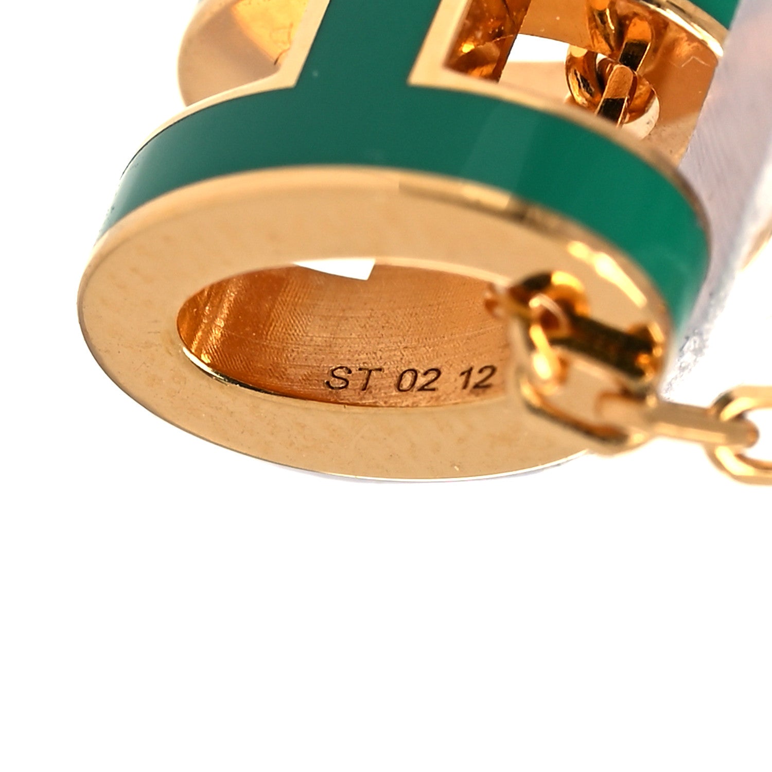 Hermes Lacquered Gold Mini Pop H Pendant Necklace Malachite 5 of 7