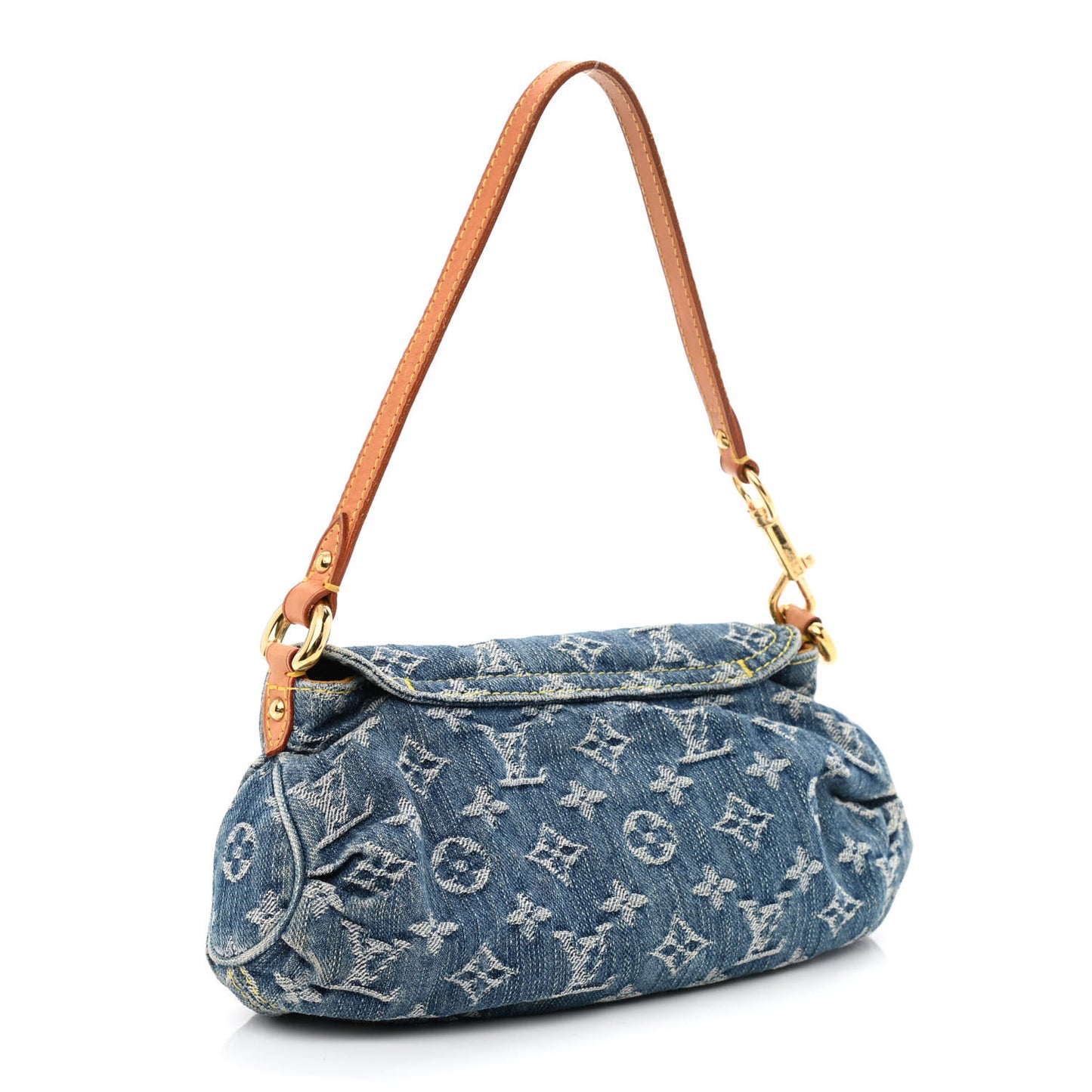 Monogram Denim Mini Pleaty Blue
