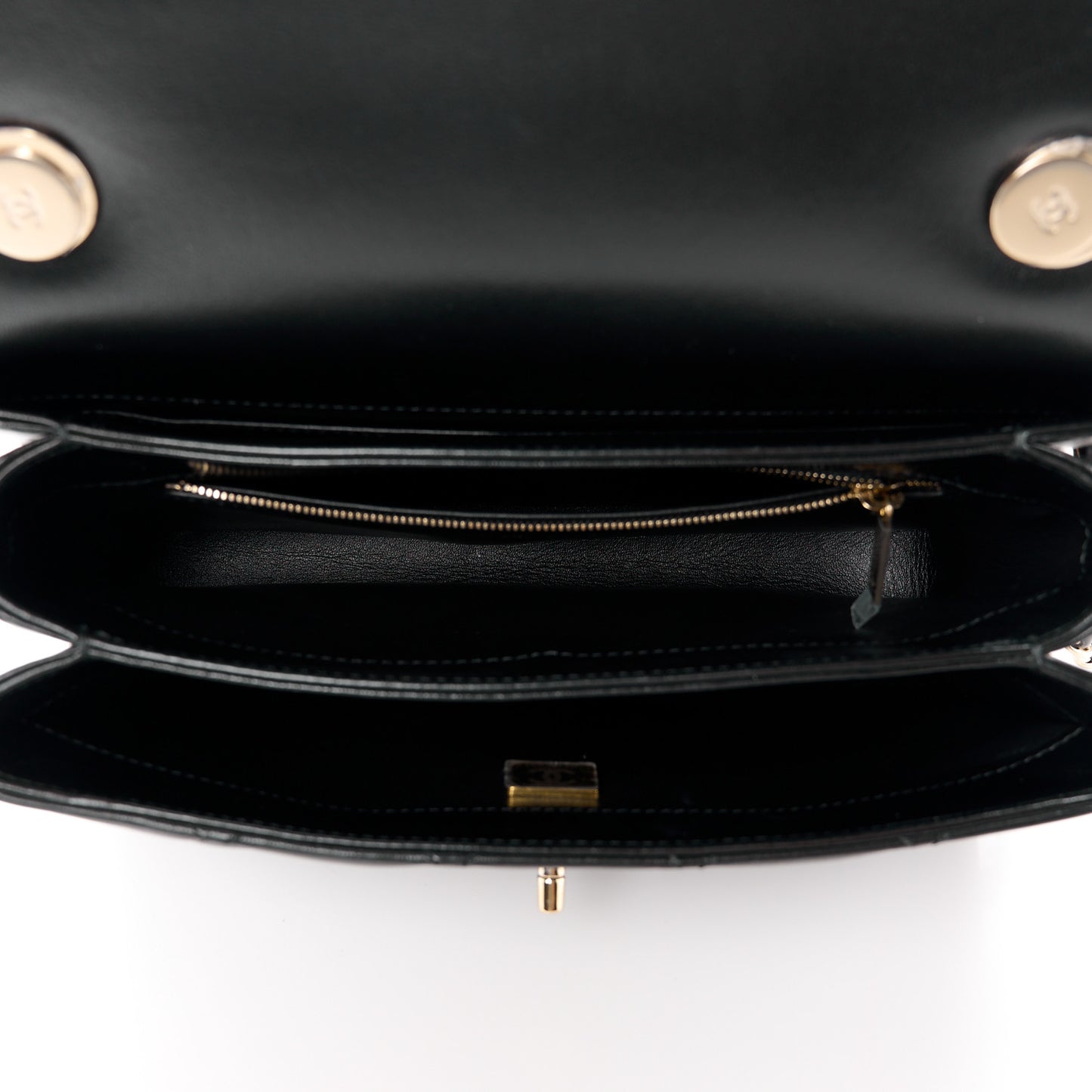 Lambskin Quilted Small Trendy CC Chain Dual Handle Flap Bag Black