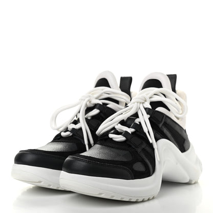 Louis Vuitton Calfskin Technical Nylon Damier Graphite LV Archlight Sneakers 36 Black White 3 of 11