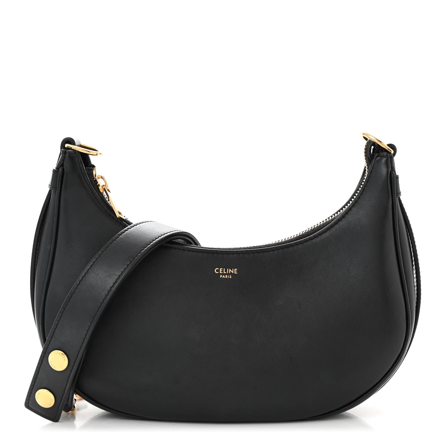 Celine Smooth Calfskin Medium Strap Ava Shoulder Bag Black 1 of 10