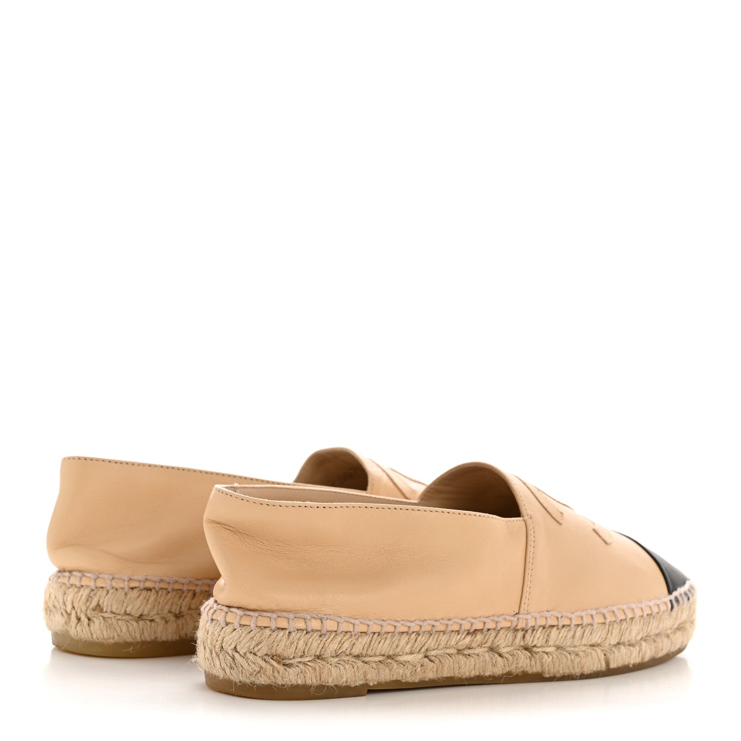 Chanel Lambskin CC Espadrilles 37 Beige Black 5 of 10