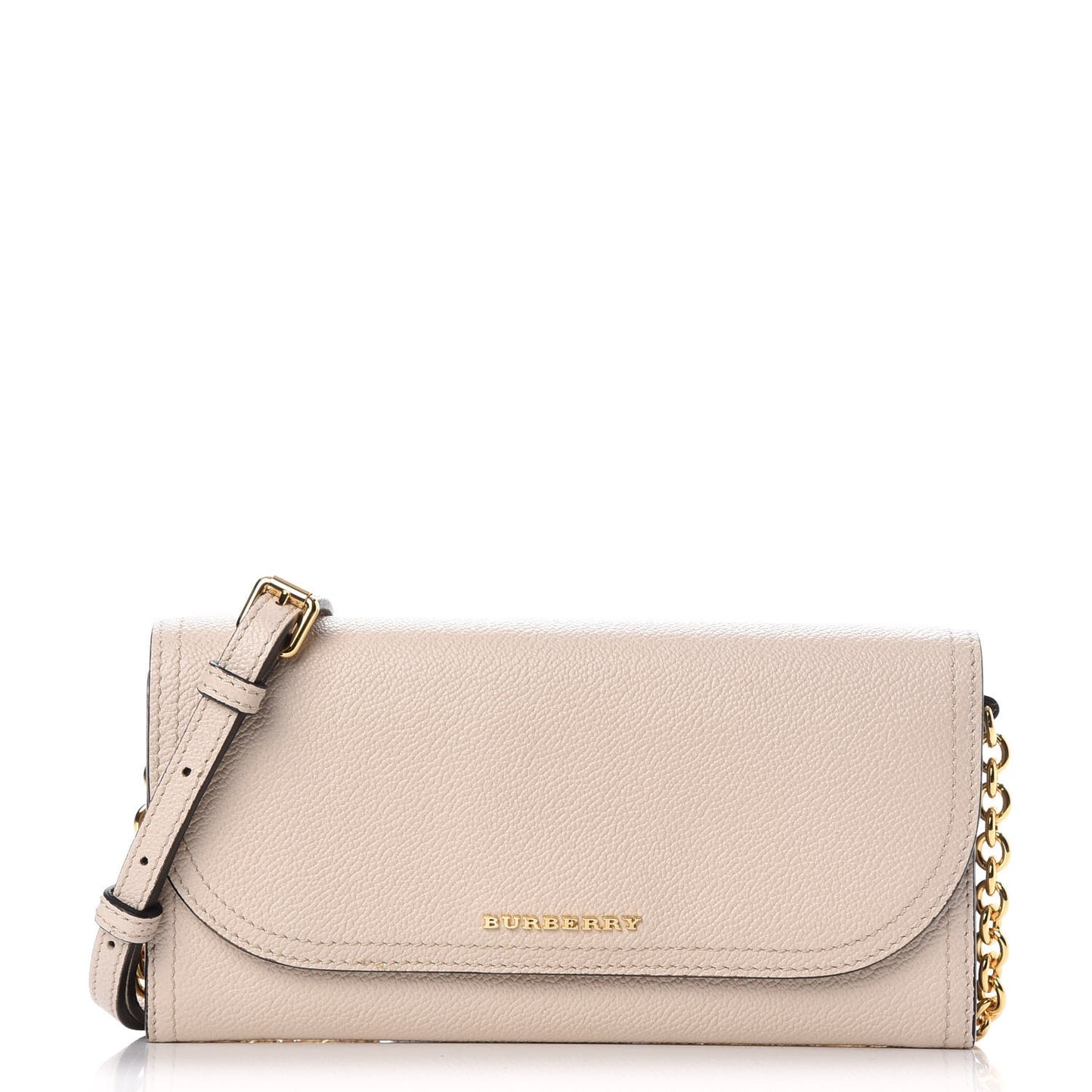 Grainy Calfskin Henley Wallet On Chain Limestone
