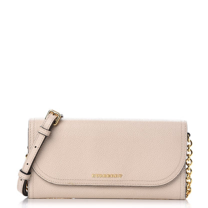 Burberry Grainy Calfskin Henley Wallet On Chain Limestone 1 of 8