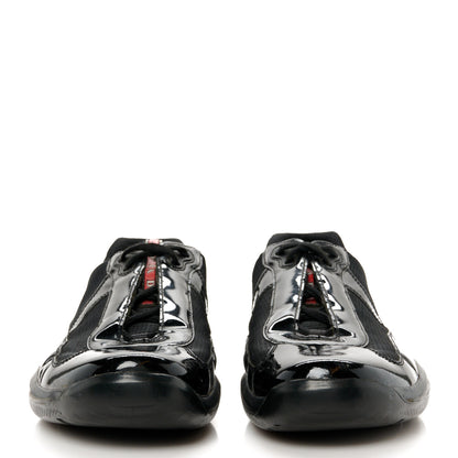Prada Patent Mens America's Cup Patchwork Sneakers 10.5 Black 3 of 9