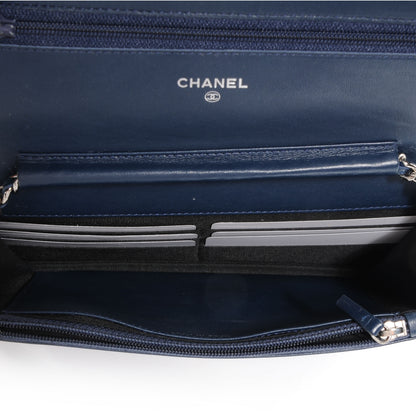 Chanel Caviar Timeless CC Wallet on Chain WOC Navy Blue 6 of 8
