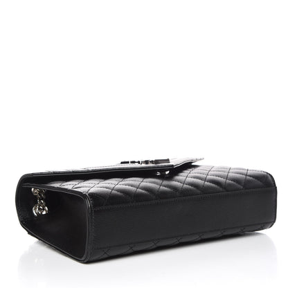 Saint Laurent Grain De Poudre Textured Mixed Matelasse Triquilt Medium Monogram Satchel Black 4 of 8