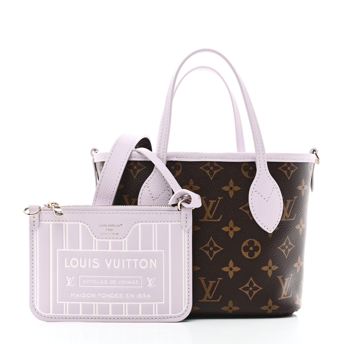 Monogram Neverfull Inside Out Bandouliere BB Misty Lilac