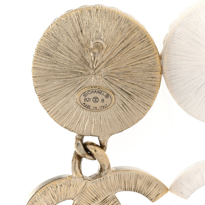 Chanel Crystal Pearl Bow-tiful CC Drop Earrings Gold 4 of 4