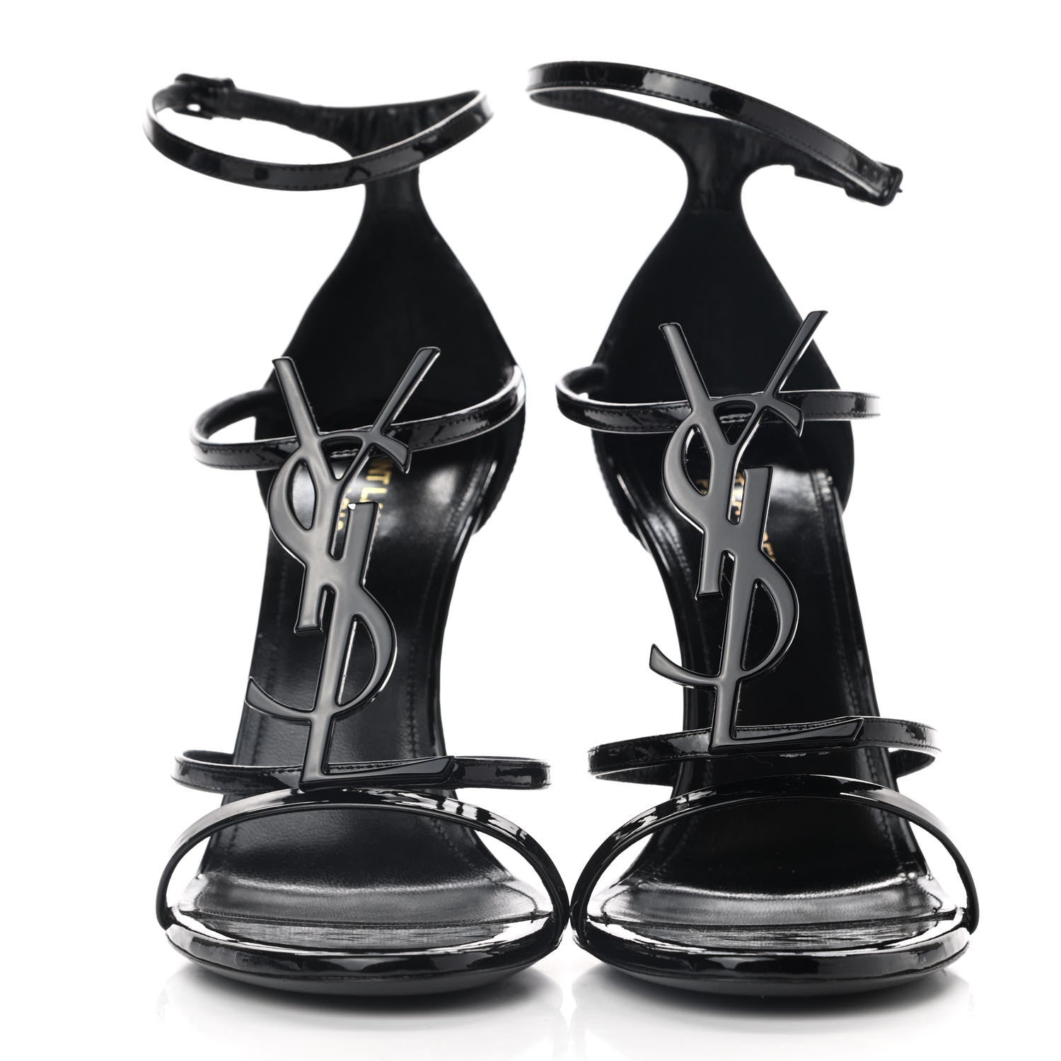 Saint Laurent Patent Cassandra 100 Sandals 38.5 Black 2 of 11