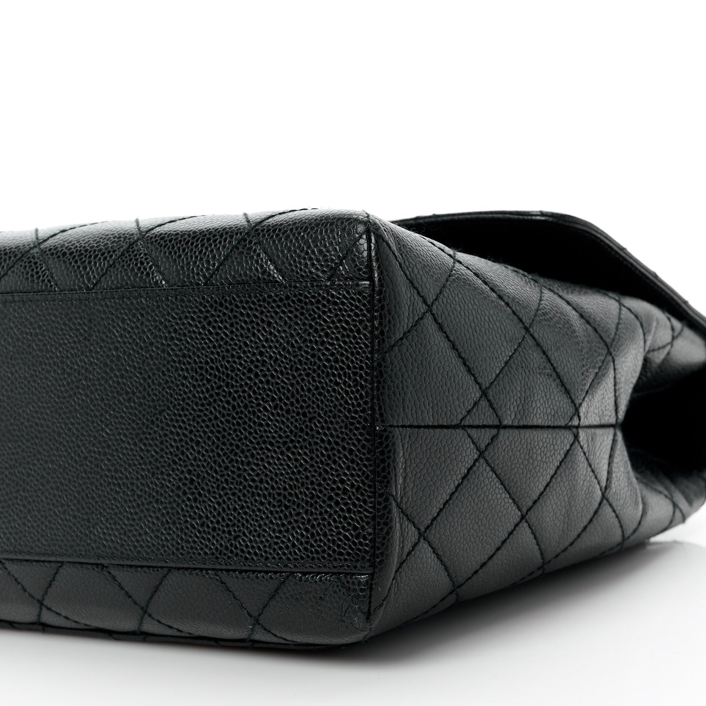 Caviar Quilted Jumbo Kelly Flap Black