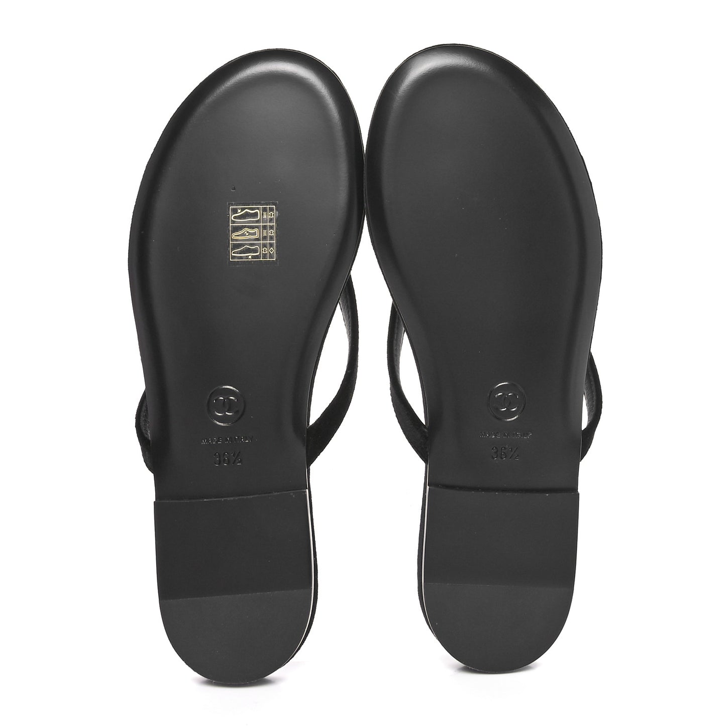Velvet Crystal CC Thong Sandals 36.5 Black
