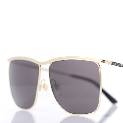 Gucci Metal Square Frame Sunglasses GG0817S Gold Grey 7 of 8