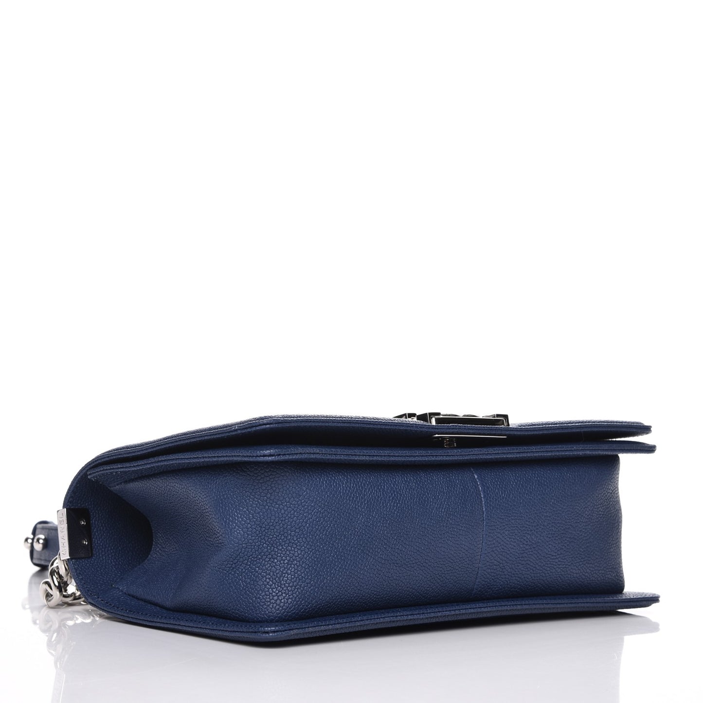 Caviar Quilted Medium Boy Flap Dark Navy Blue