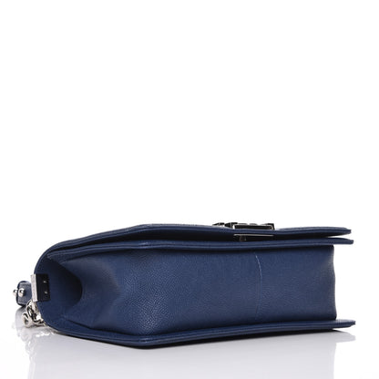 Chanel Caviar Quilted Medium Boy Flap Dark Navy Blue 4 of 7