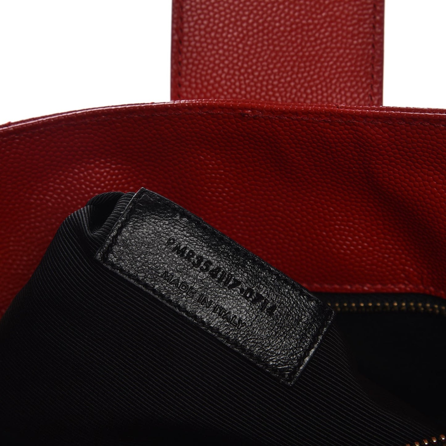 Grain De Poudre Matelasse Chevron Large Monogram Shopping Bag Red
