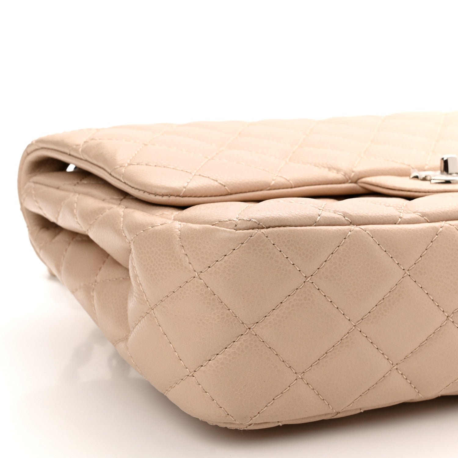 Chanel Caviar Quilted Jumbo Single Flap Ecru 9 of 10