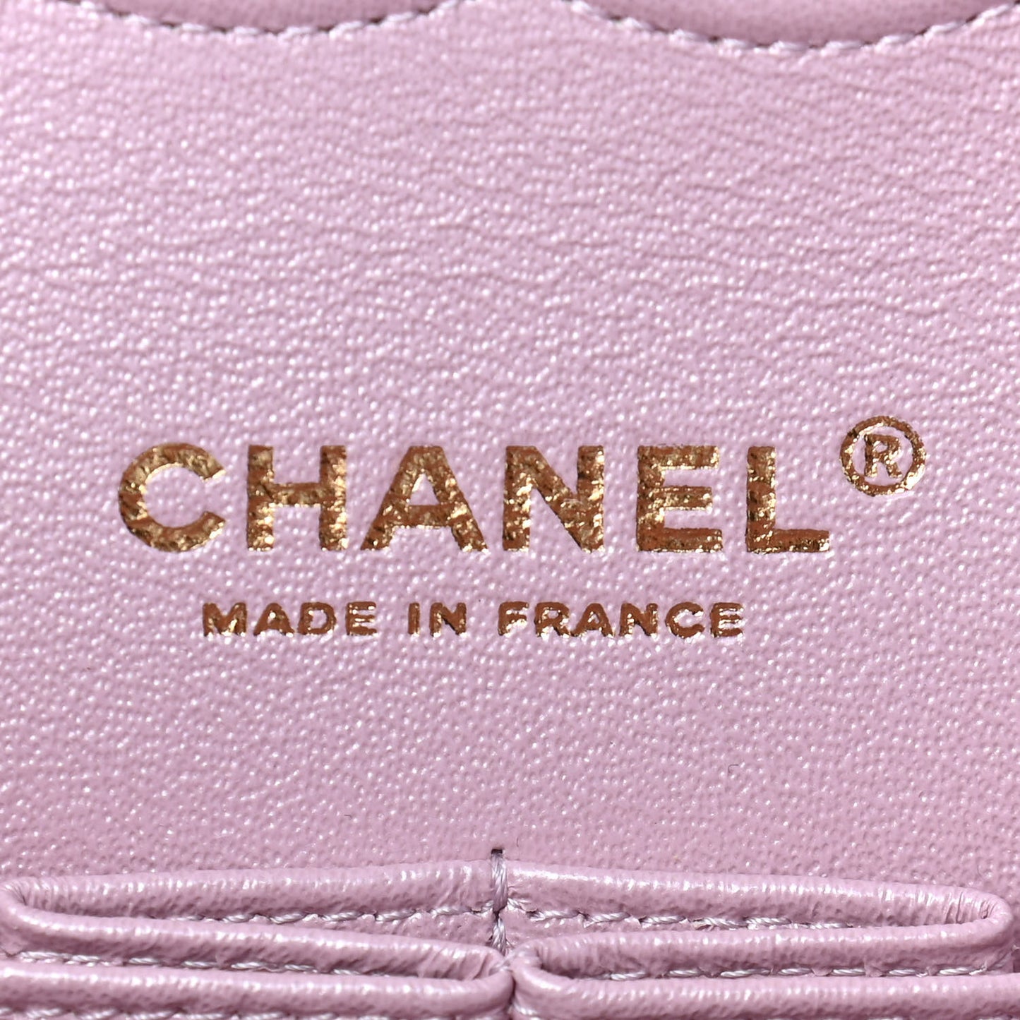 Iridescent Calfskin Quilted Medium Double Flap Light Pink