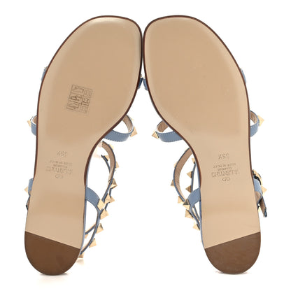 Valentino Garavani Calfskin Rockstud Gladiator Flat Sandals 35.5 Angel 5 of 7