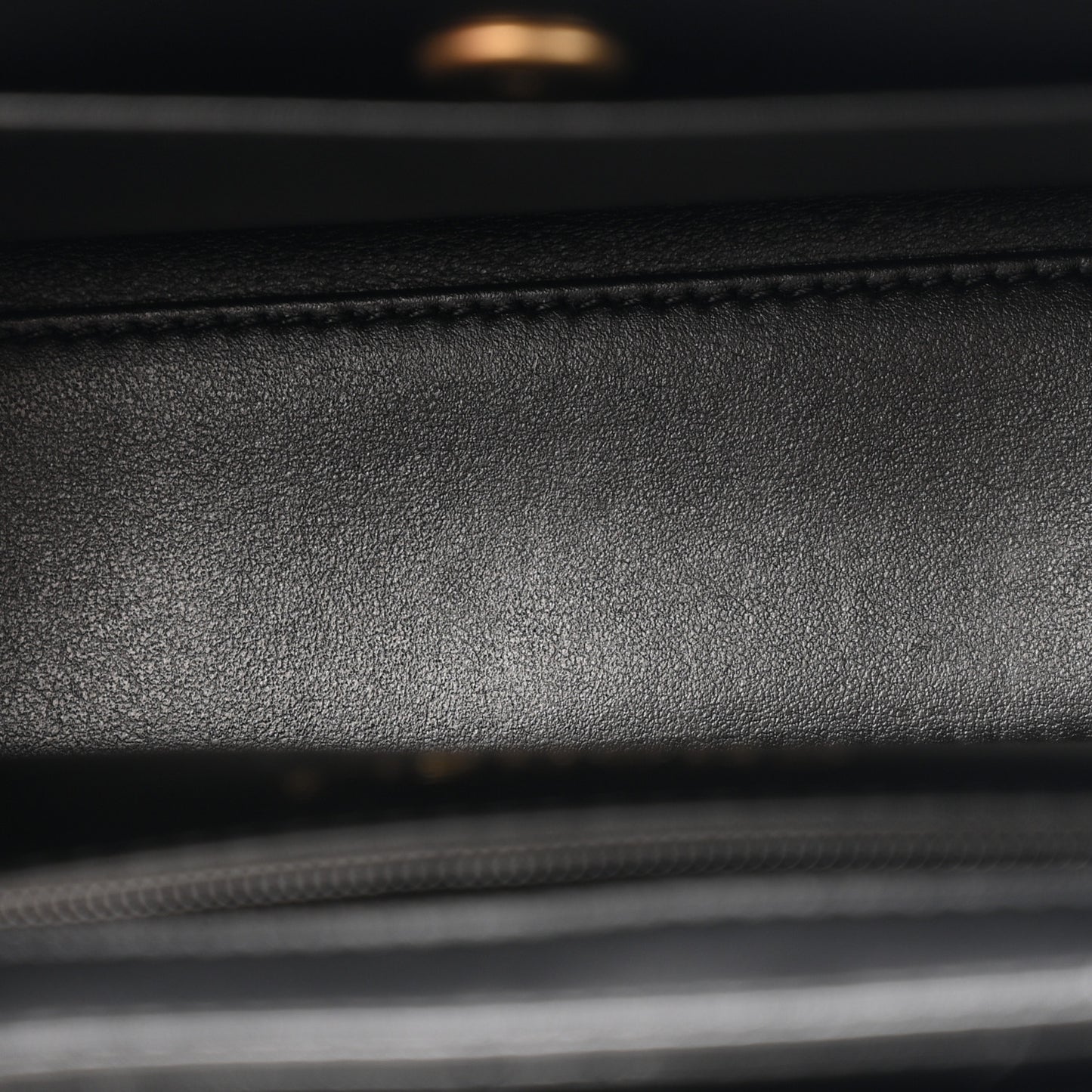Shiny Aged Calfskin Quilted Nano Kelly Shopper Black