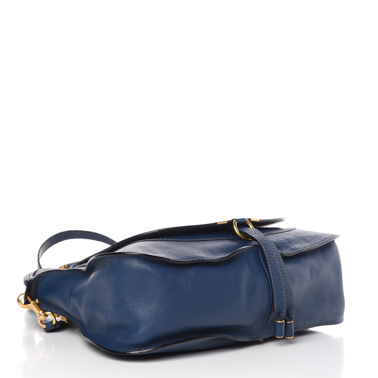 Calfskin Medium Marcie Satchel Royal Navy