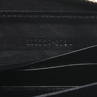 Gucci Guccissima Margaux Calfskin Metal Bar Zip Around Wallet Black 7 of 7