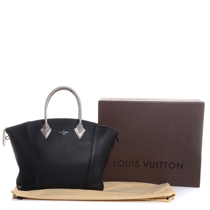 Louis Vuitton Veau Cachemire Watersnake Soft Lockit MM Black 4 of 10