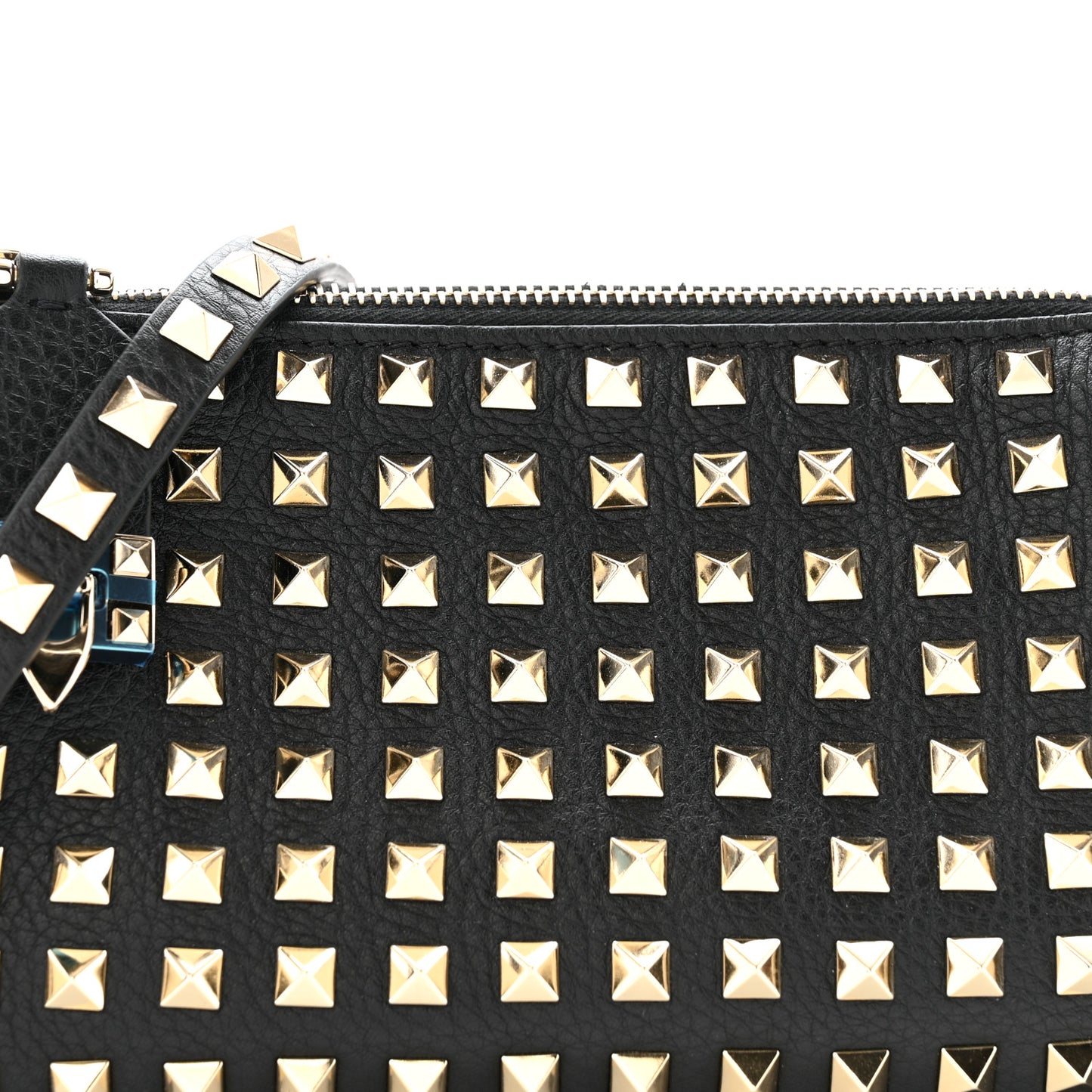 Grained Calfskin Small Rockstud All Over Crossbody Bag Black