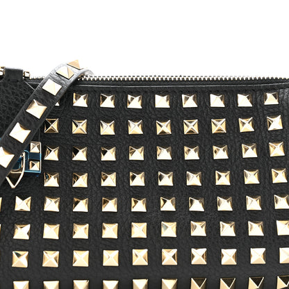 Valentino Garavani Grained Calfskin Small Rockstud All Over Crossbody Bag Black 7 of 9