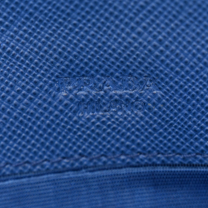Prada Saffiano Tuc Continental Flap Wallet Azzurro 8 of 15