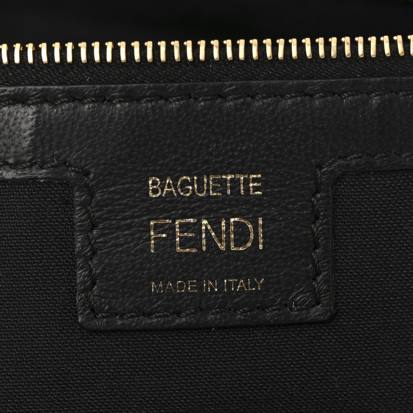 Nappa FF 1974 Embossed Large Baguette Black