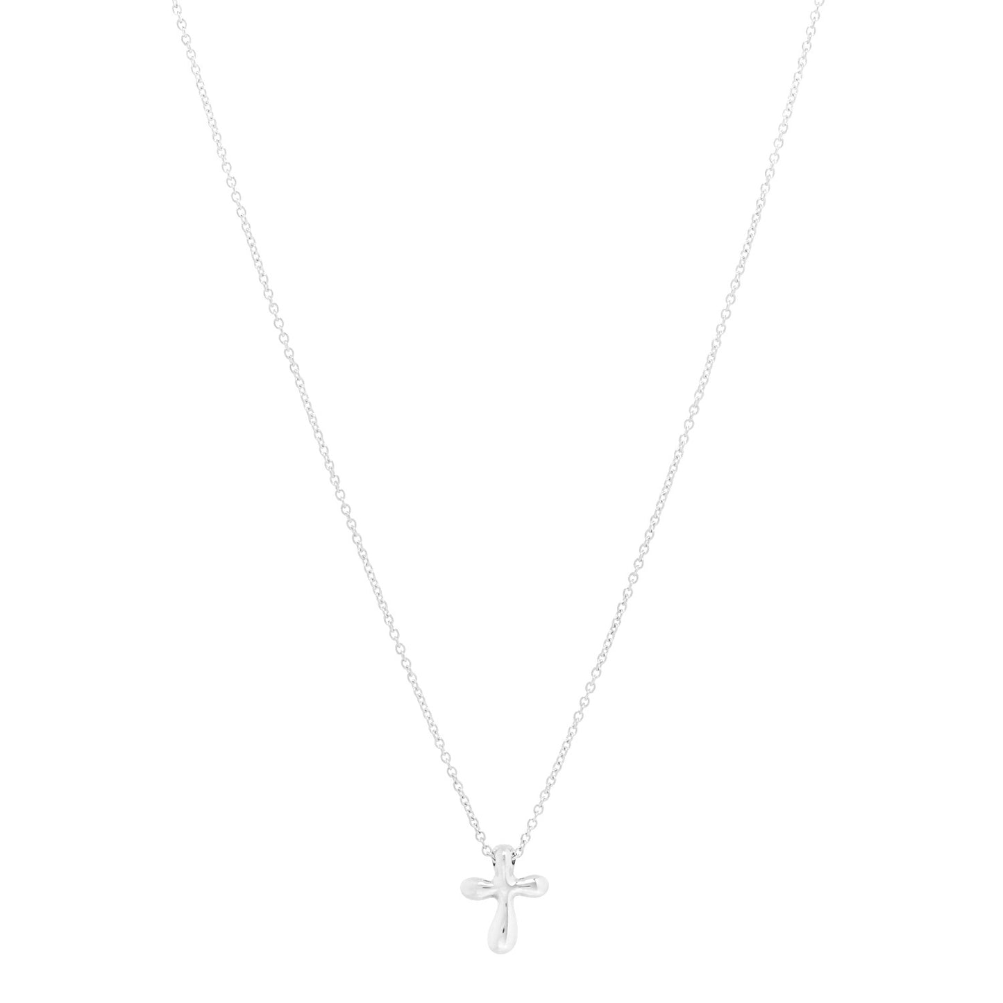 Sterling Silver 12mm Elsa Peretti Cross Pendant Necklace