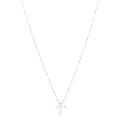 Tiffany Sterling Silver 12mm Elsa Peretti Cross Pendant Necklace 1 of 4