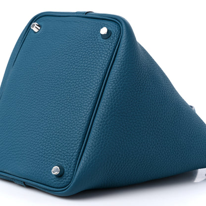 Hermes Taurillon Clemence Picotin Lock 18 PM Vert Bosphore 8 of 9