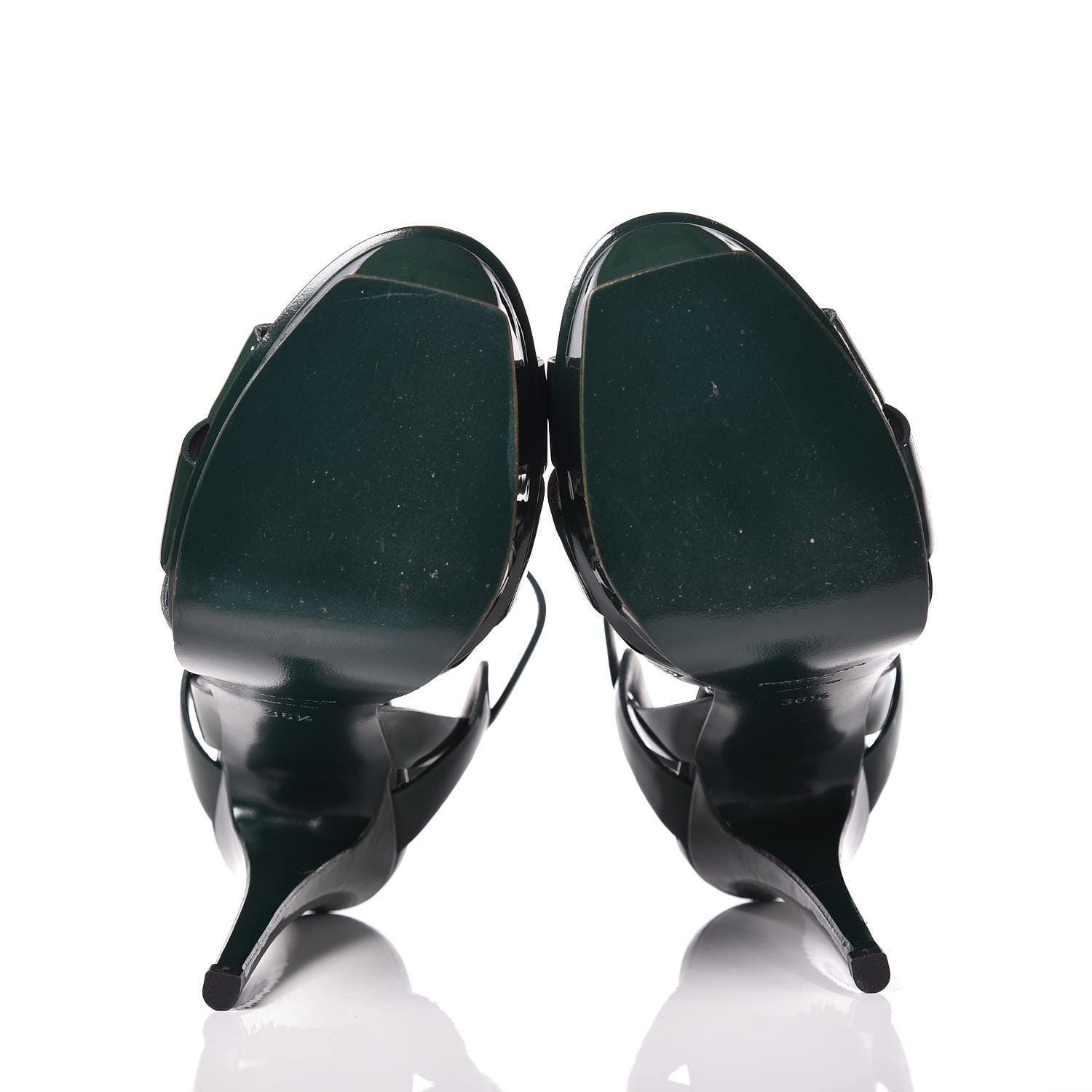 Saint Laurent Patent Tribute 105 Platform Sandals 36.5 Green 7 of 10