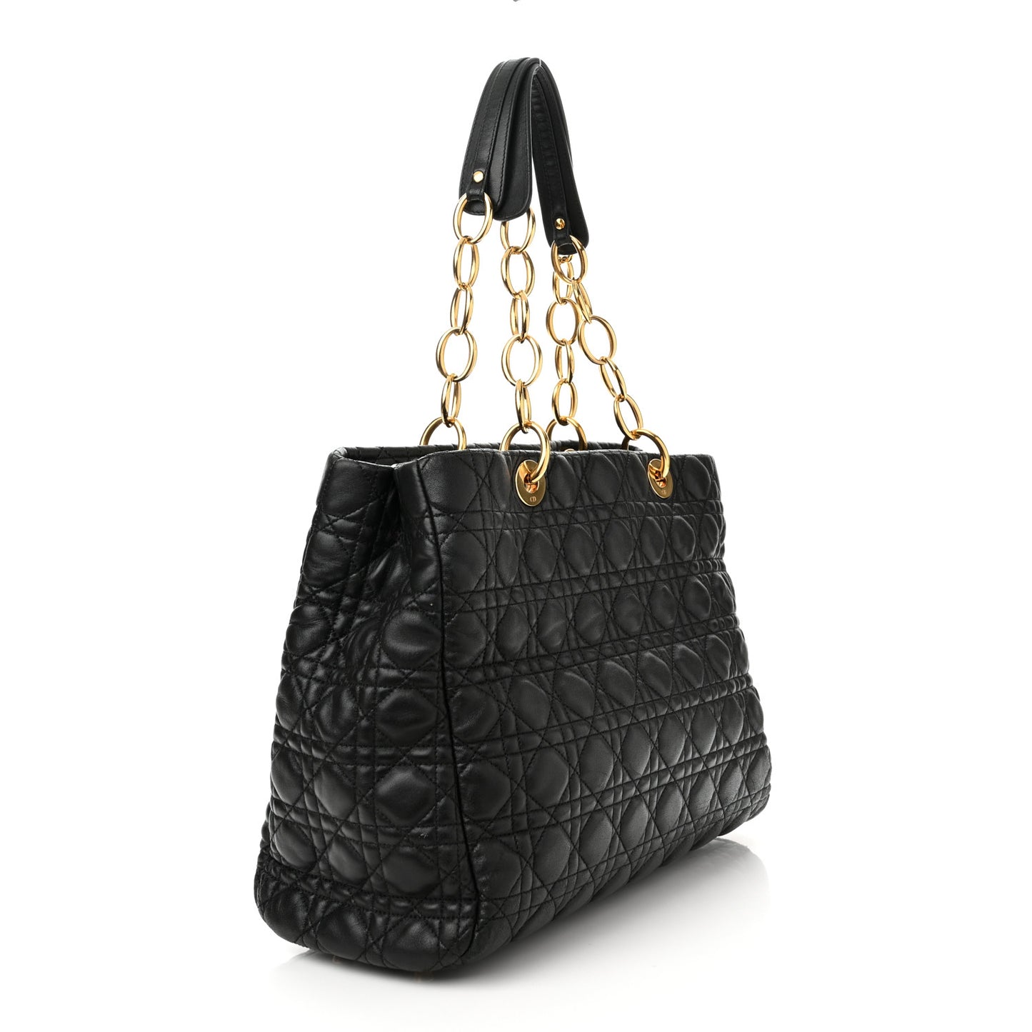 Lambskin Cannage Large Dior Soft Shopping Tote Black