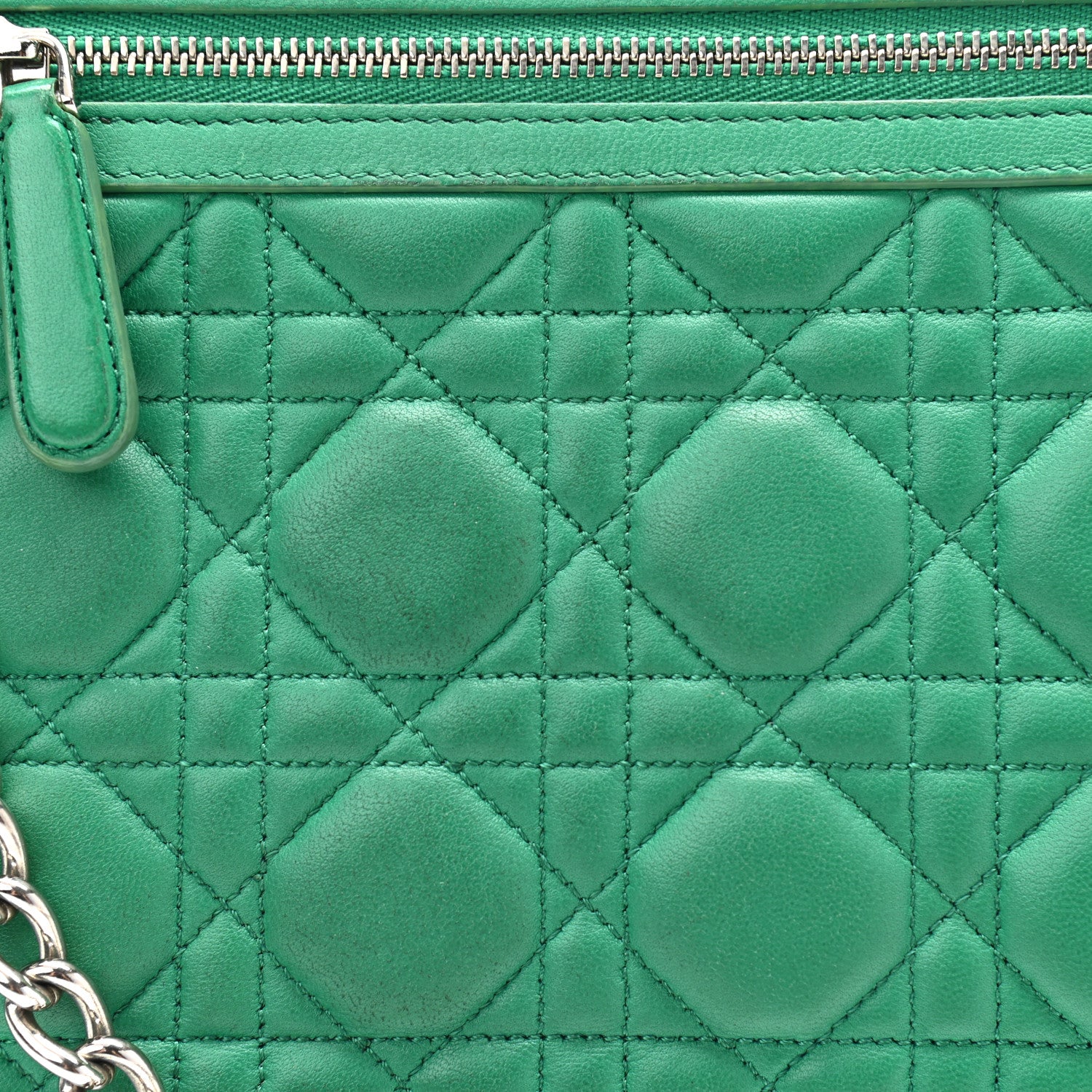 Christian Dior Lambskin Cannage Large Miss Dior Flap Green 10 of 11