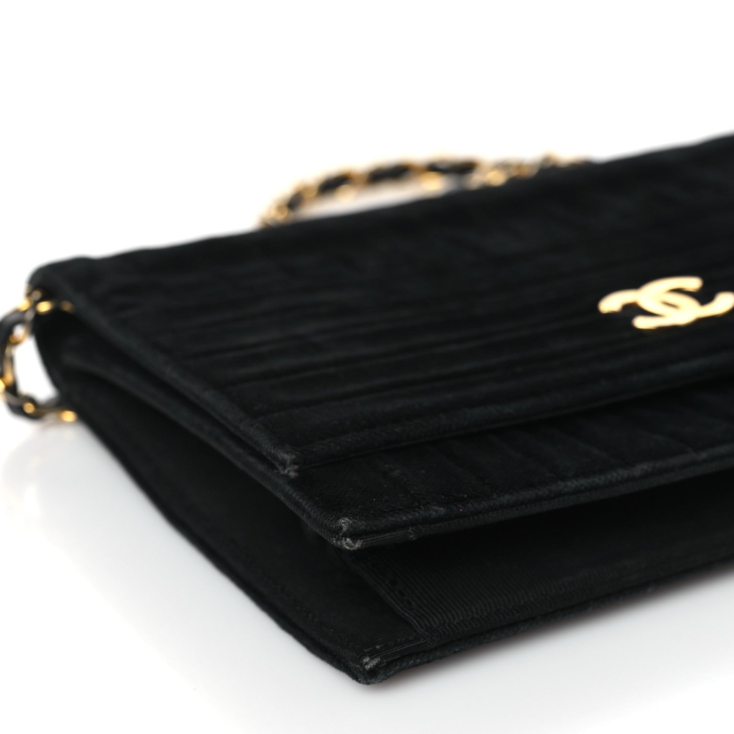 Chanel Velvet Vertical Horizontal Quilt Single Flap Black 9 of 11