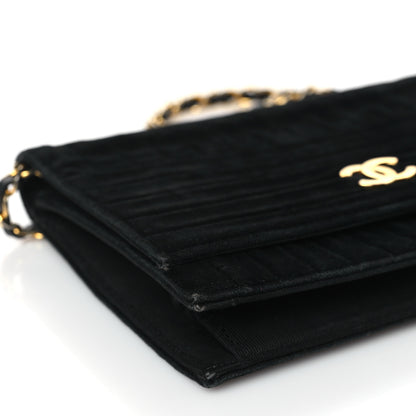 Chanel Velvet Vertical Horizontal Quilt Single Flap Black 9 of 11