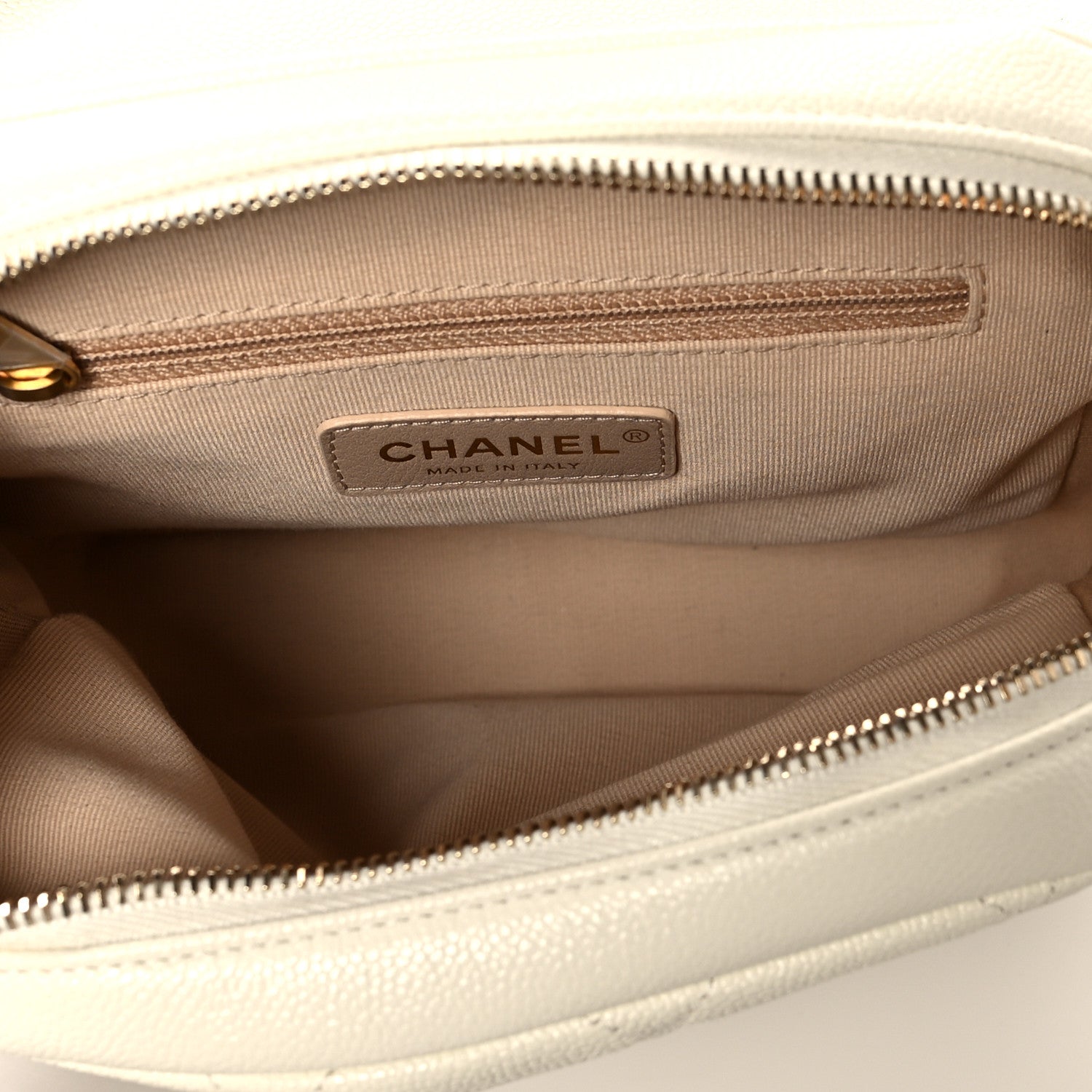 Chanel Shiny Caviar Quilted Chain Melody Backpack White 5 of 10