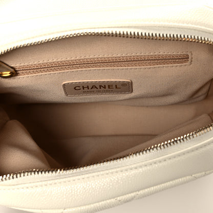 Chanel Shiny Caviar Quilted Chain Melody Backpack White 5 of 10