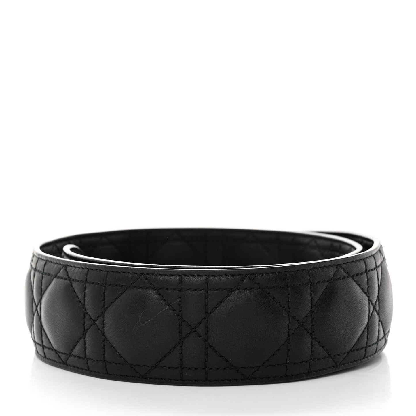 Lambskin Cannage Shoulder Strap Black