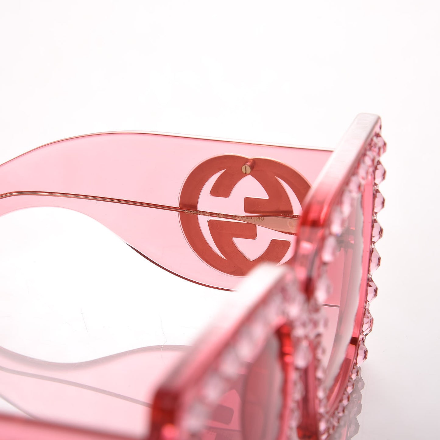 Acetate Crystal Oversize Sunglasses GG0148S Pink