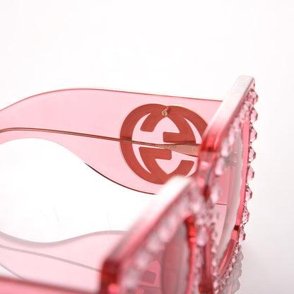 Gucci Acetate Crystal Oversize Sunglasses GG0148S Pink 5 of 6