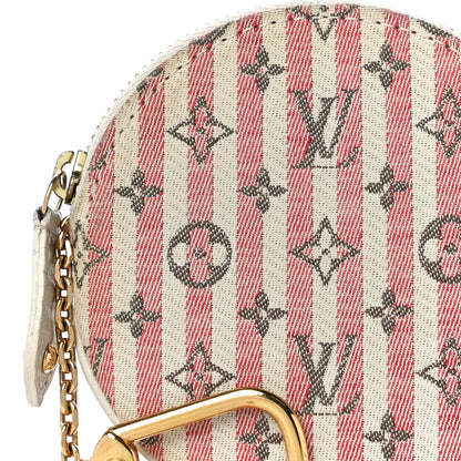 Louis Vuitton Mini Lin Croisette Round Coin Purse Rouge 7 of 9