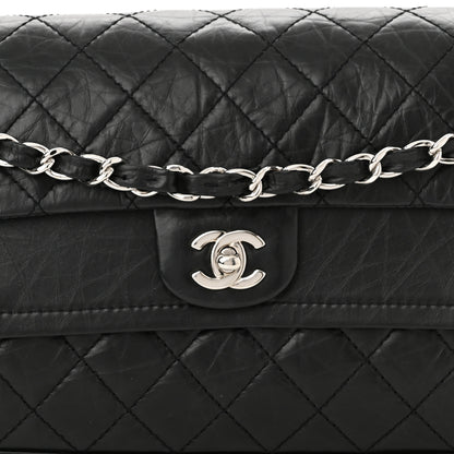 Chanel Aged Calfskin Quilted Medium Accordion Flap Black 7 of 9