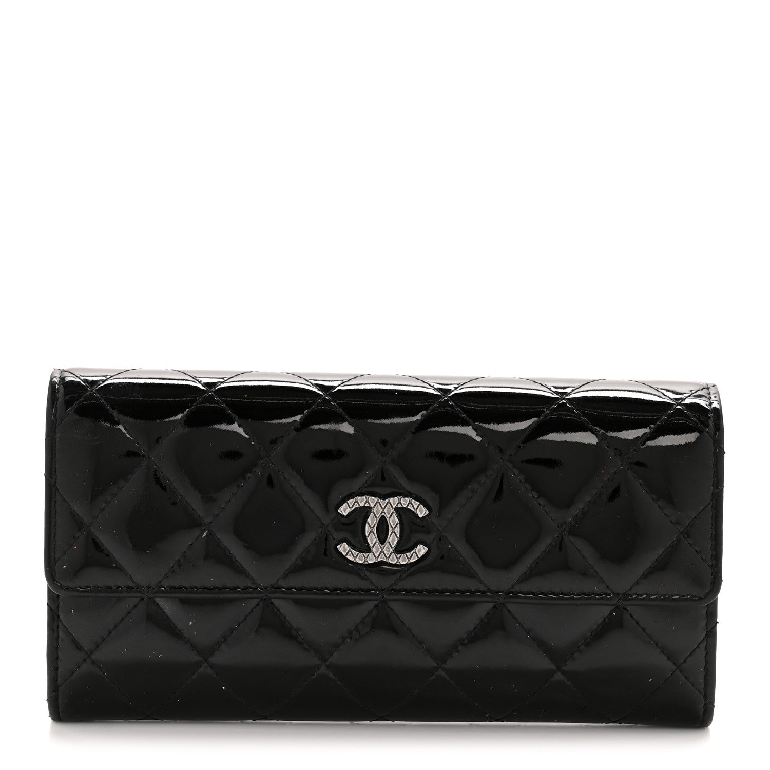 Chanel Patent Quilted Large Brilliant Flap Wallet Black 1 of 13