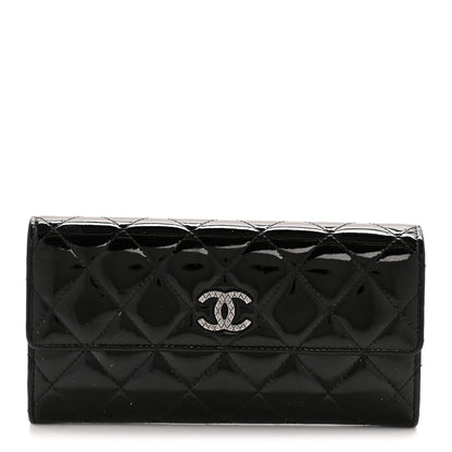 Chanel Patent Quilted Large Brilliant Flap Wallet Black 1 of 13