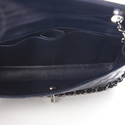 Chanel Lambskin Quilted East West Flap Navy 4 of 8
