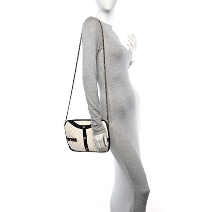 Chanel Lambskin Quilted Medium Girl Shoulder Bag White Black 2 of 10